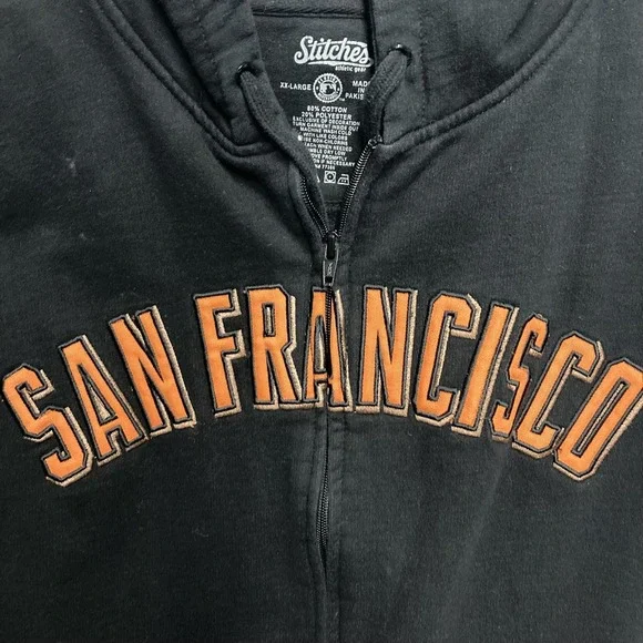 San Francisco Giants Hoodie Men's XXL Black MLB Baseball Stitches Full Zip Heavy - Picture 3 of 9